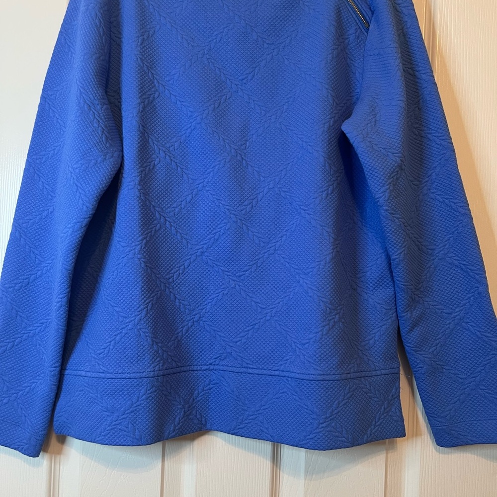 Talbots Blue Quilted Pullover Sweater